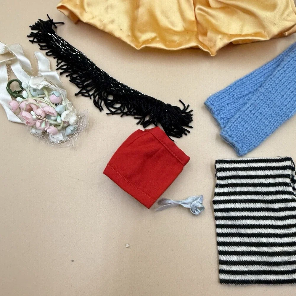 Vintage Barbie Doll Clothes Lot Mattel 1960s Handmade Dress Bouquet